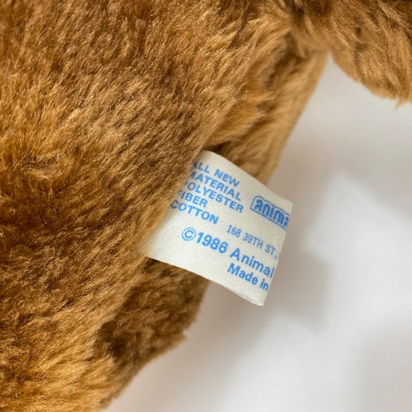 Vtg '86 Country Folk Plush Bear Brown Freckles Belly Button 25" Animal Plaything - Picture 10 of 14